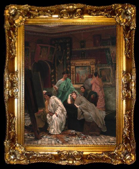 framed  Alma-Tadema, Sir Lawrence The Collector of Pictures in the Time of Augustus (mk23), ta009-2